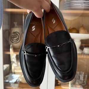 Franco Sarto Black Leather Loafers